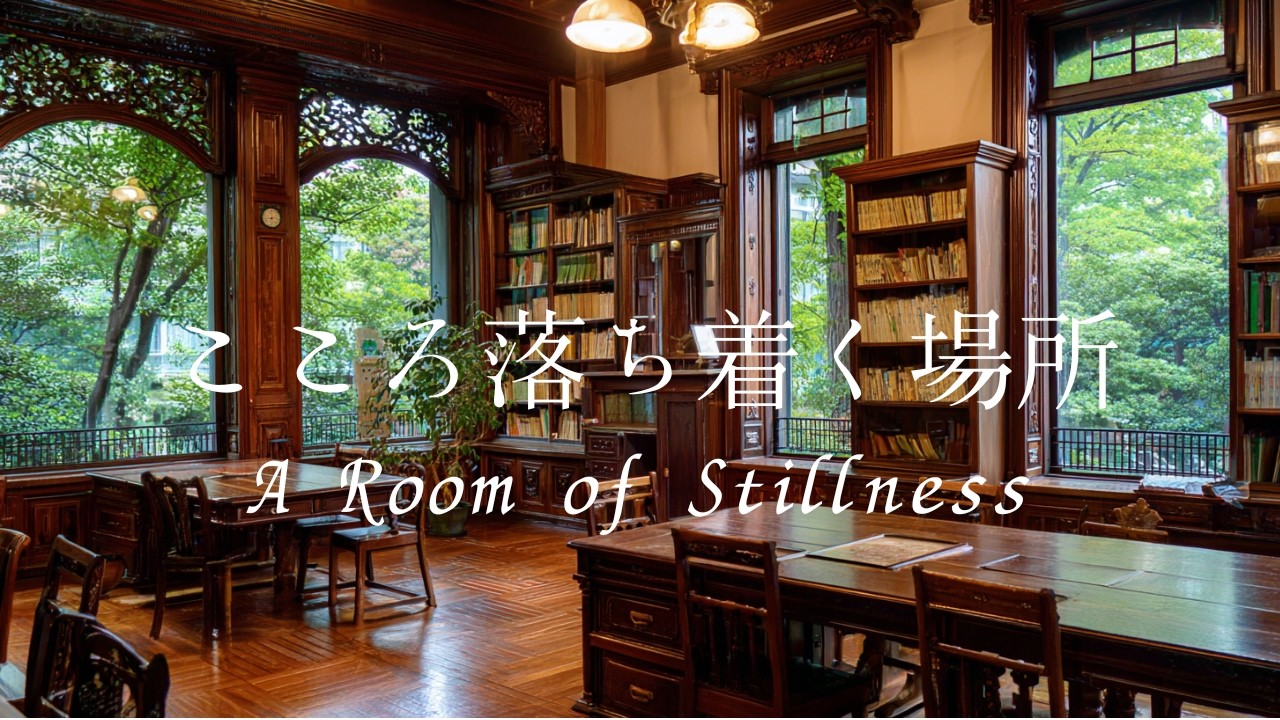 RECORD LIBRARY クラシカルミュージック Relaxing Music: A Retro Library Surrounded by Fresh Greenery