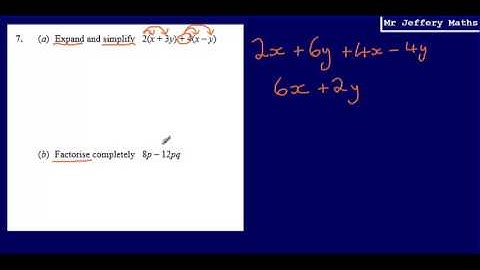 7. Expanding, Simplifying, Factorising (GCSE Maths - Edexcel Practice Tests Set 3 - 1H)