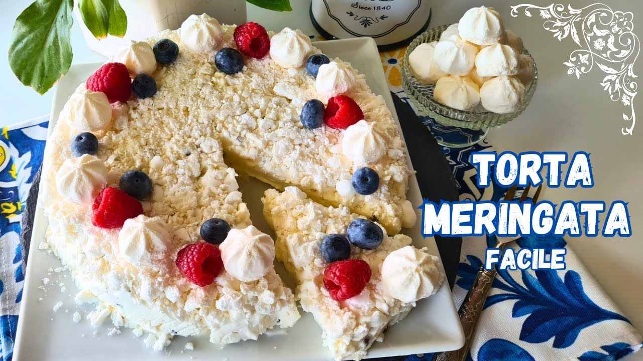 TORTA MERINGATA facile e veloce | Torta gelato con meringhe | Torta meringa