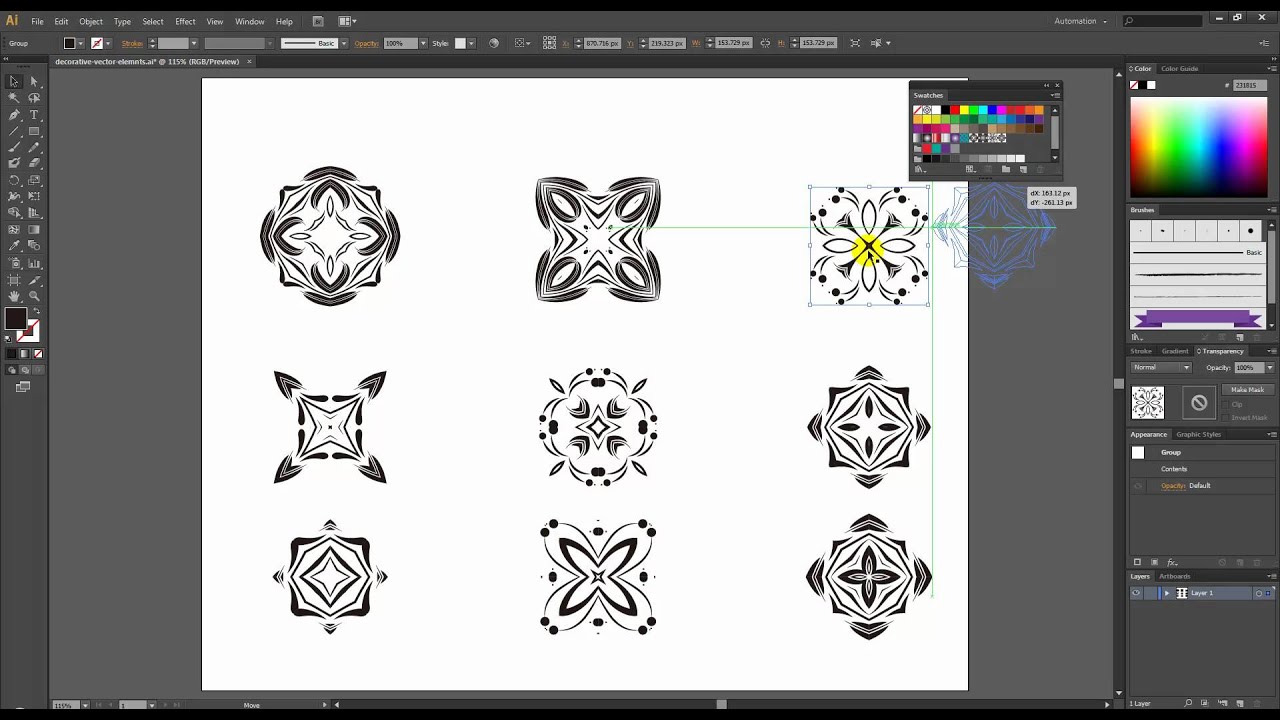 How To Create Patterns From Decorative Elements - YouTube