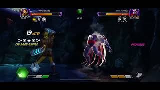 MCoC Shocker vs Mr Sinister on node 43 (hazard shift - incinerate, shock, insult to injury)
