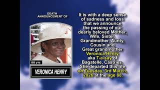 Veronica Henry ~ Short Obituary