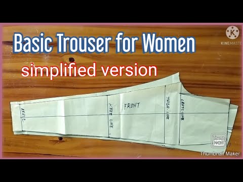 Basic Pant Pattern for Women (simplified version) - YouTube