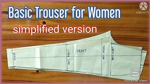 Basic Pant Pattern for Women (simplified version)