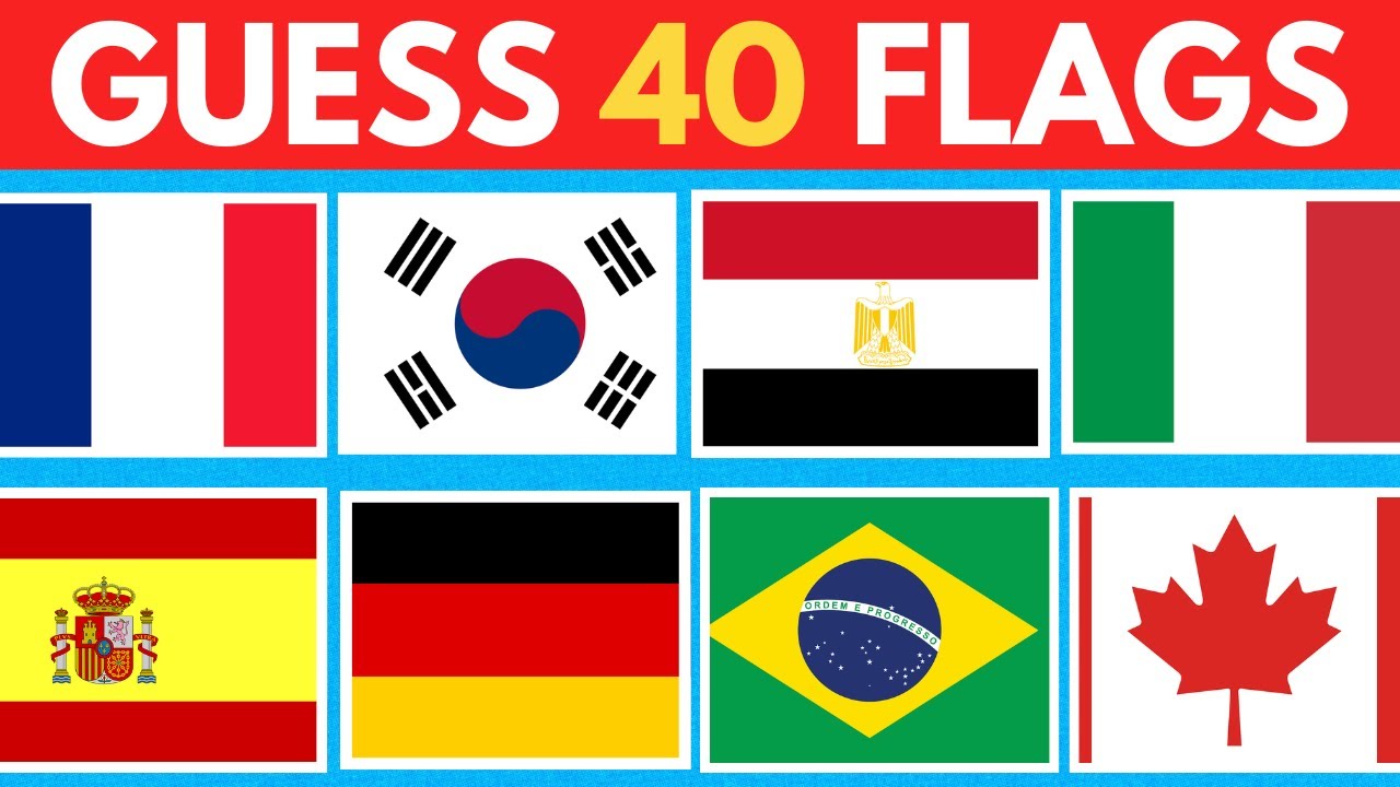 🚩 Guess the Country by the Flag Quiz 🌎 | Can You Guess 40 Flags? - YouTube