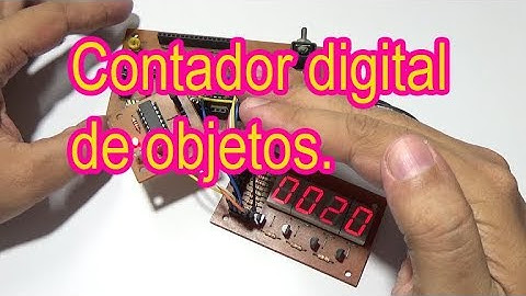 Contador de objetos fotoeléctrico con reset y memoria (4 digitos).