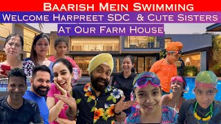 Baarish Mein Swimming - Welcome Harpreet SDC &amp; Cute Sisters At Our Farm House | RS 1313 VLOGS