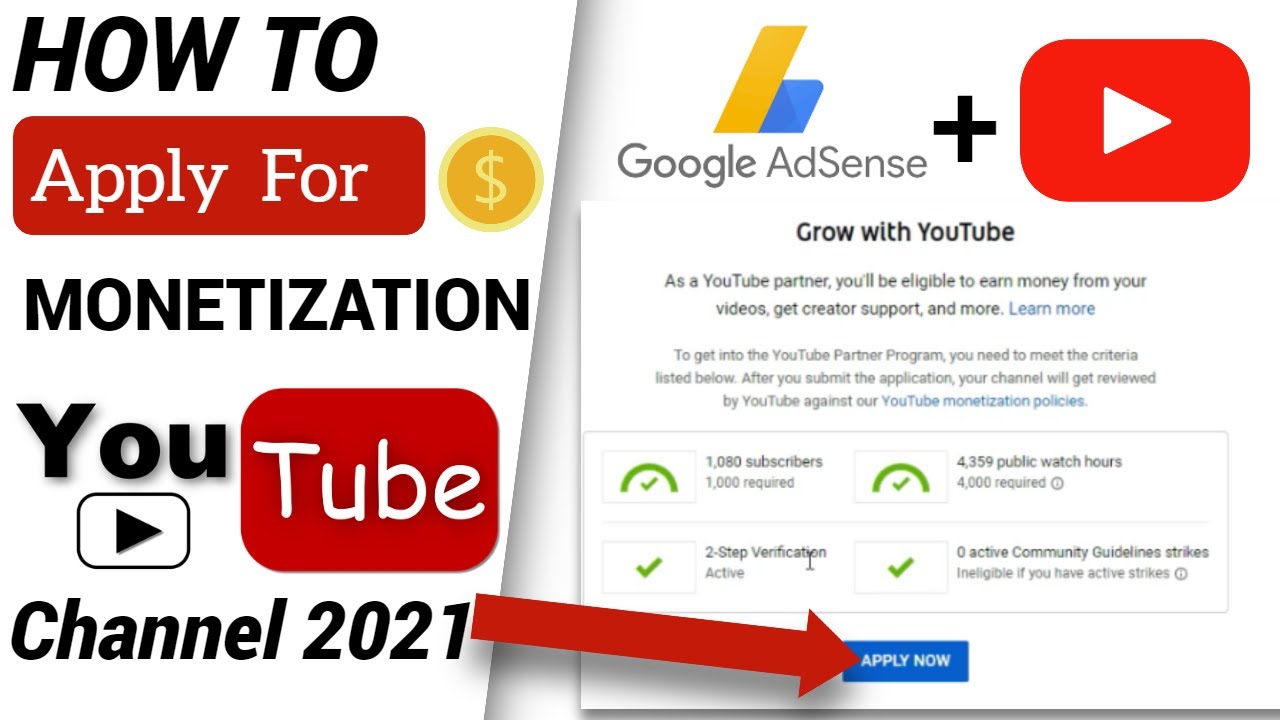 How to Apply for Monetization on YouTube, 2021 - YouTube