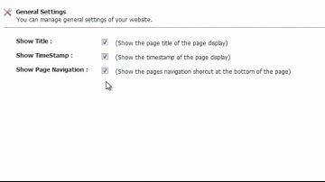 How to setup the general setting of page maker?