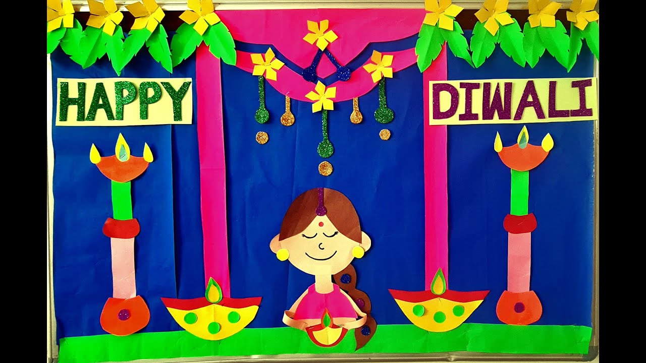 Diwali decoration display board for school/Diwali bulletin board ...