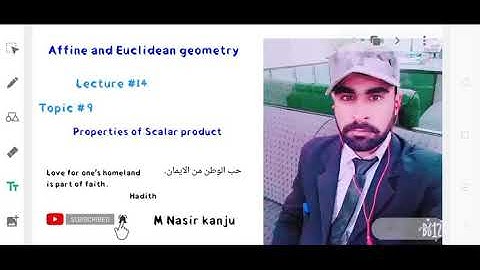 Properties of scalar product _ affine and euclidean geometry _ in urdu