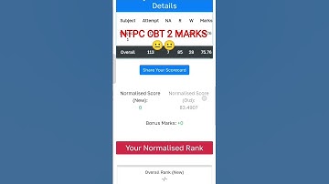 ntpc cbt 2 marks in main exam😐 #ntpc #railway #rrb #cbt2 #ssc #cgl #motivational #shorts #viral #new