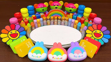 Slime Mixing Random Things Into Glossy Slime – Makeup, Clay, Beads #168