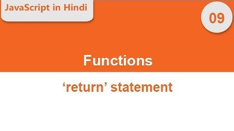 Return statement in javascript function in Hindi [ JavaScript in Hindi ]