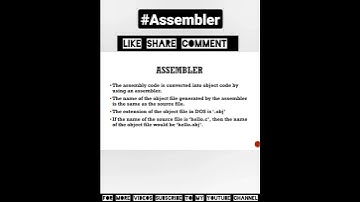 #clanguage #assembler  What is assembler?