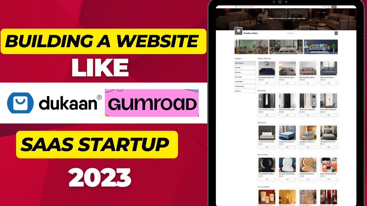 Build a website like Dukaan Online Product Selling SaaS Business Website Builder