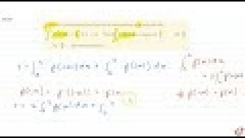 IIT JEE INTEGRALS `f(x)` is a continuous function for all real values of `x` and satisfies `int_n...