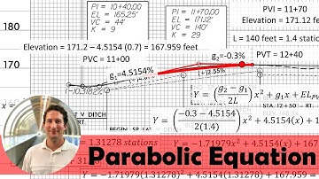 Vertical Curve Example Problem from Highway Design Plans | Parabolic Equation and High Point