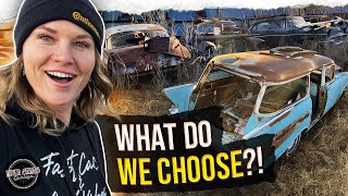 Whatever we want from this incredible yard of rusty classics?! With our @FinnegansGarage fam!