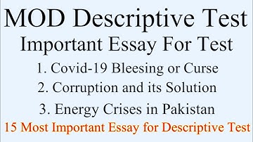 MOD 15 Most Important Essay for Descriptive Test 2023