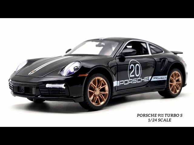 Unboxing Black Porsche 911 Turbo S 1/24 Diecast Scale Model - YouTube