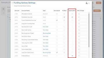 Setting Up Funding Options in Strategic Modeling
