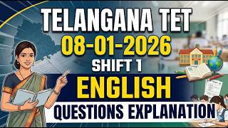 TELANGANA TET 2026 ENGLISH | Shift 1 Questions & Answers Explained | 08-01-2026