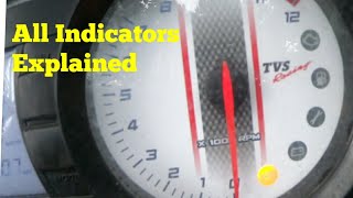 TVS Apache RTR 160 2V BS6 Instrument  cluster explained || TVS BIKE Tachometer/RPM meter Indicators