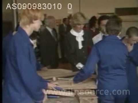 Princess Diana visits Youth Training workshop