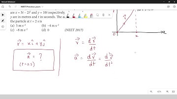 #11 NEET | The x and y coordinates of the particle at any time are x = 5t -2t^2 and y = 10t