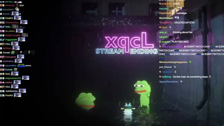 xQc ends his stream with minecraft music and makes both chats cry