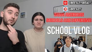 BRITISH COUPLE REACTS | A day in the life of an AMERICAN HIGH SCHOOL student