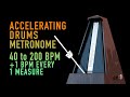 Accelerating Drums Metronome 40 - 200 bpm (+1 beat/1 measure)