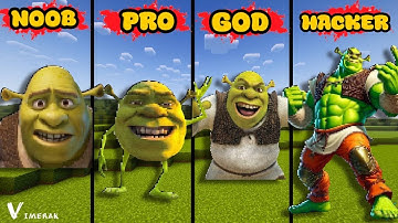 Shrek in Minecraft Noob vs Pro vs God vs Hacker