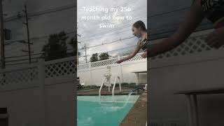 Teaching my 256 month old how to swim!!