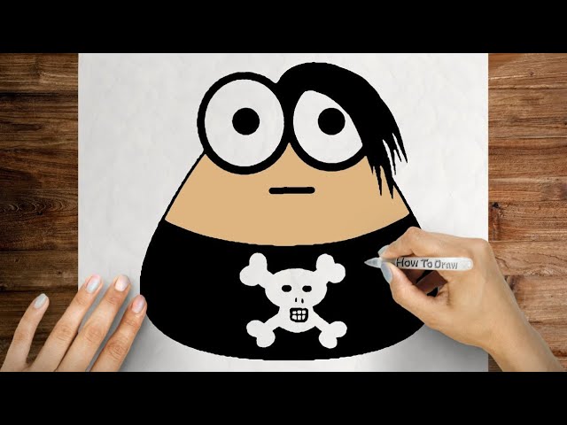 How to draw emo Pou 🖤 