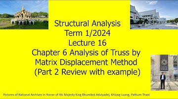 16 Ch 6 Truss and Matrix Displacement Method PART 2 Structural Analysis Term 1 2024 Sep 4 2024