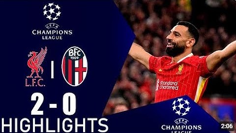 LIVERPOOL 2-0 BOLOGNA  | CHAMPIONS LEAGUE #realmadridvslille #bayernvsastonvilla #liverpoolvsbologna