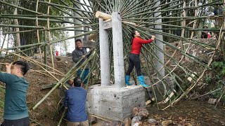 TIMELAPSE: START to FINISH 110 Days Building System Wheel Pump Take Water With Concrete and Bamboo