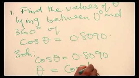 VALUES OF TITA BETWEEN 0 DEGREES AND 360 DEGREES PART 1
