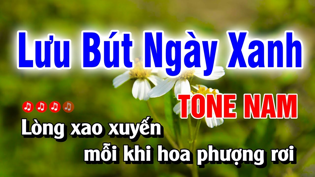 Karaoke Lưu Bút Ngày Xanh Tone Nam Nhạc Sống Beat Hay | Hoàng Luân
