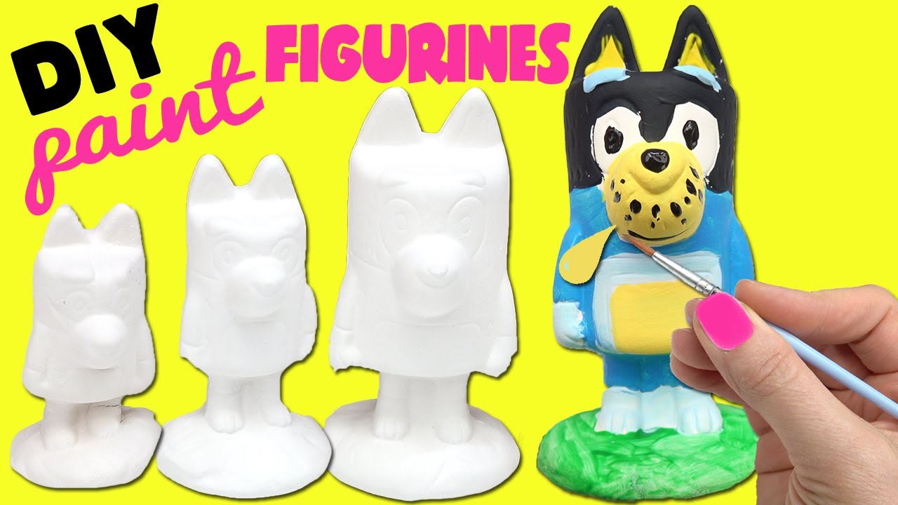 Bluey Paint Your Own Figurines – Figuras de cerámica y bingo para que los  niños pinten – Kit de pintura divertido – Juguetes creativos para niños