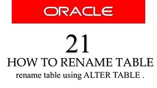 SQL tutorial 21: How To Rename Table in SQL using ALTER TABLE statement By Manish Sharma