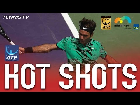Federer Connects With Stunning Backhand Hot Shot At Miami Open 2017