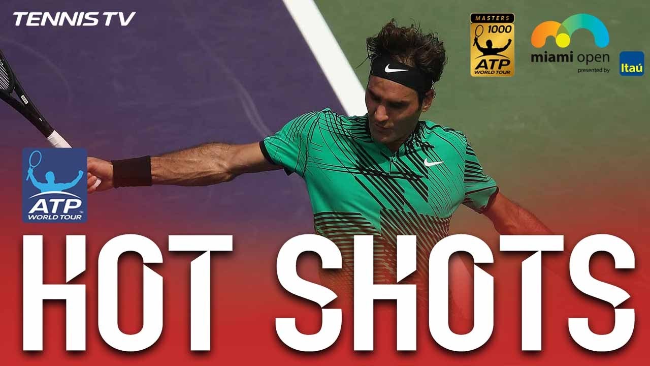 Federer Connects With Stunning Backhand Hot Shot At Miami Open 2017