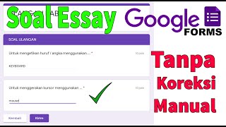 #googleform #soalessay #googleformulirternyata bisa membuat soal essay
/ jawaban singkat dengan memanfaatkan google form dan hasil langsung
diperoleh ta...