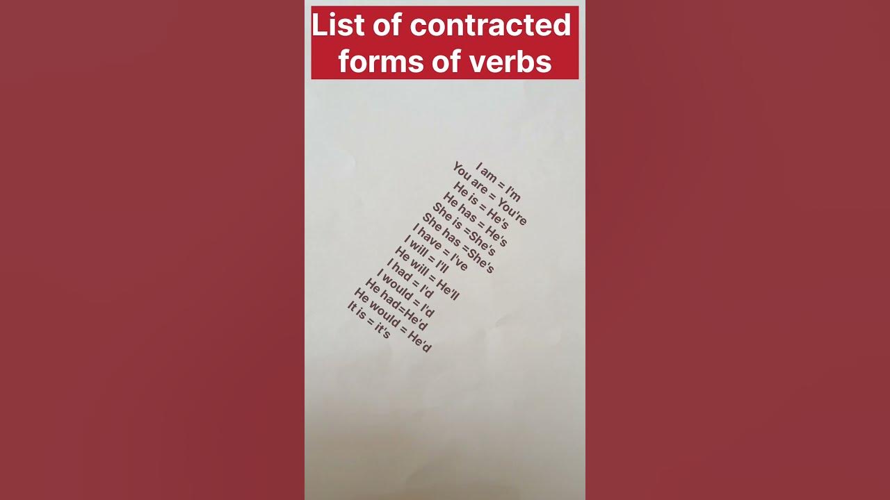 Contracted Forms Of Verbs Short Forms Of Verbs Shorts youtubeshorts contracted-forms-of-verbs-short-forms-of-verbs-shorts-youtubeshorts