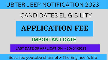 Uttarakhand Polytechnic Entrance Exam 2023 | JEEP Brochure 2023 | UBTER JEEP Notification 2023