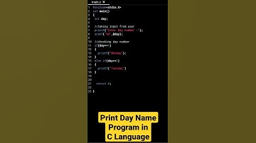 Print Day Name Program in C Language