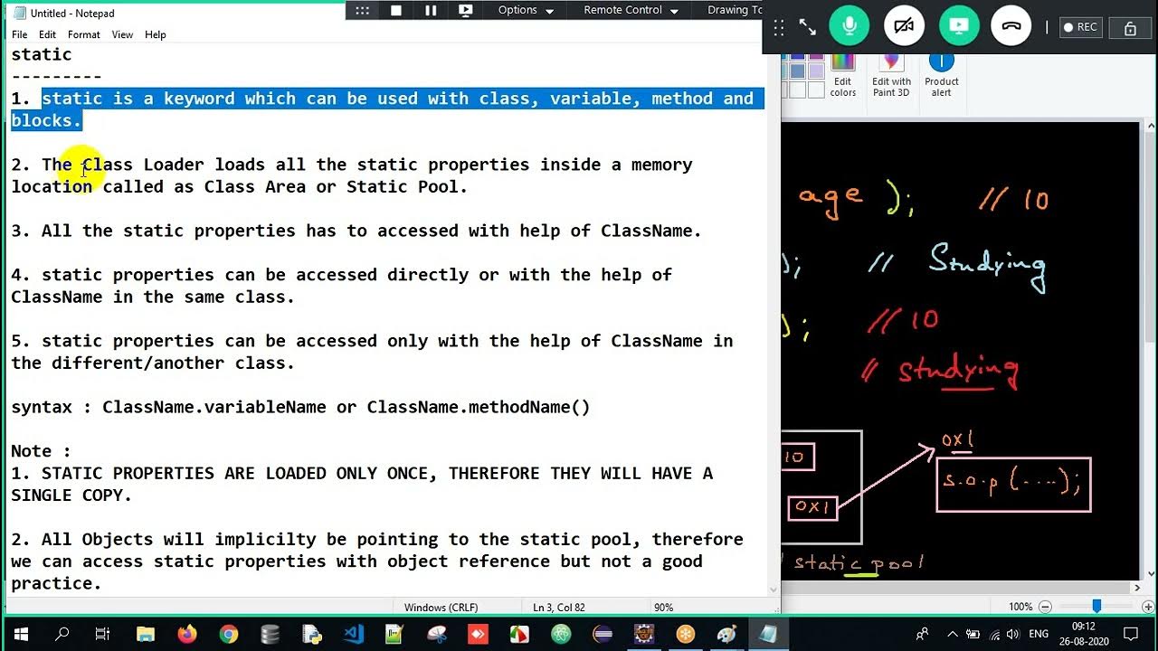 🔴Java Tutorial : STATIC AND NON STATIC #Day12 - YouTube